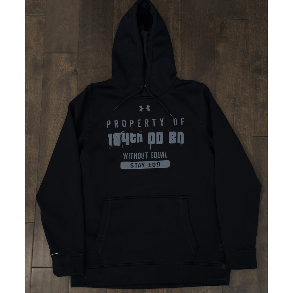 Under Armour Property Logo Pullover‎ Black Loose Fit Hoodie Men's Size M Pockets